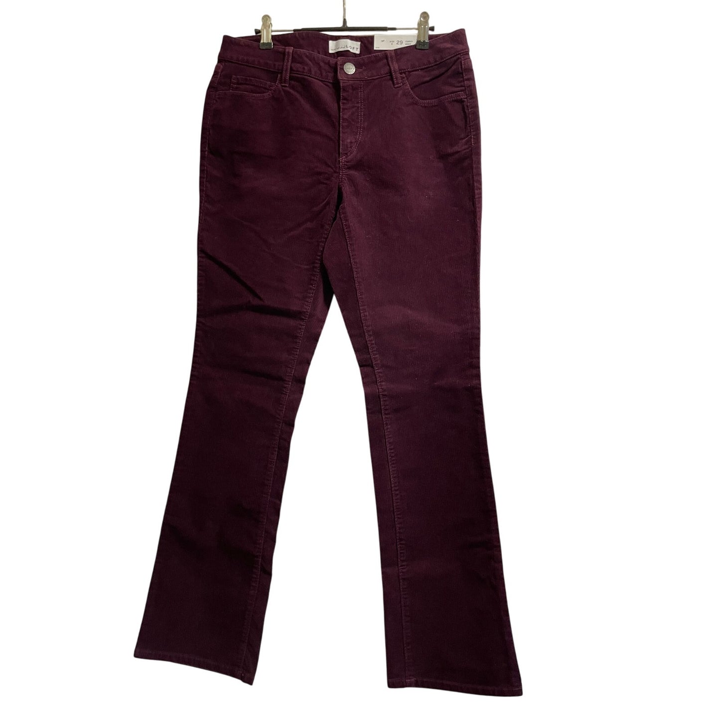 NWT Ann Taylor The Loft Aubergine Burgundy Corduroy Curvy Bootcut Jeans Size 29