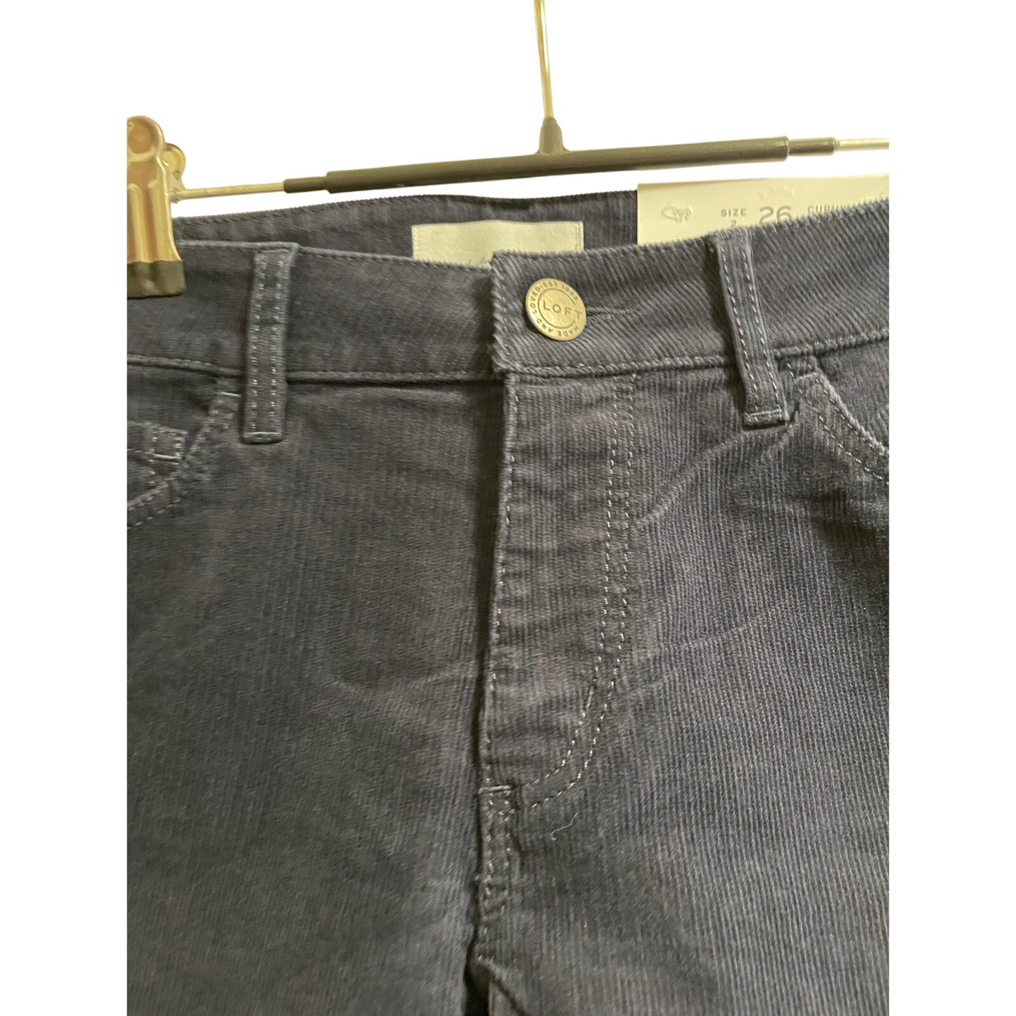 NWT Ann Taylor The Loft Dark Navy Corduroy Curvy Bootcut Jeans Size 26
