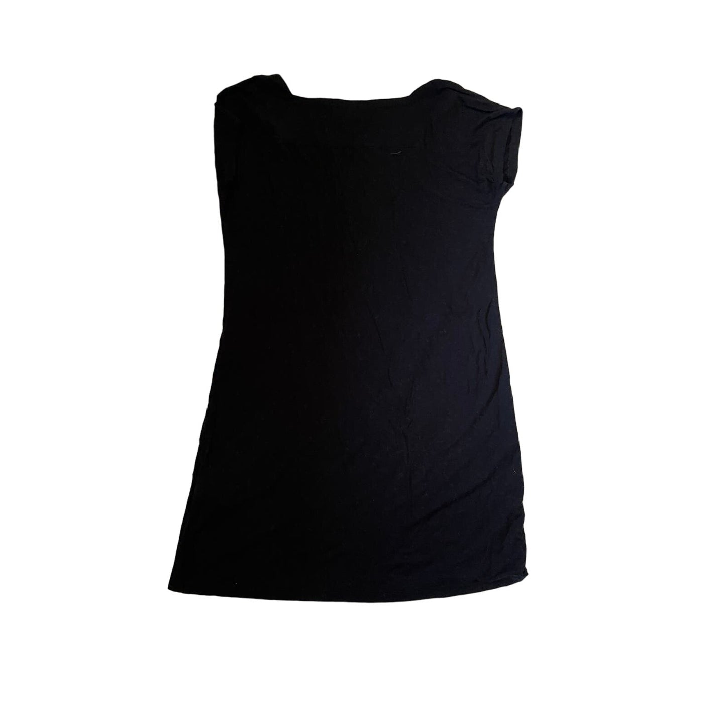 Adrienne Vittadini Size Medium Black Cap Sleeve Square Neck Dress