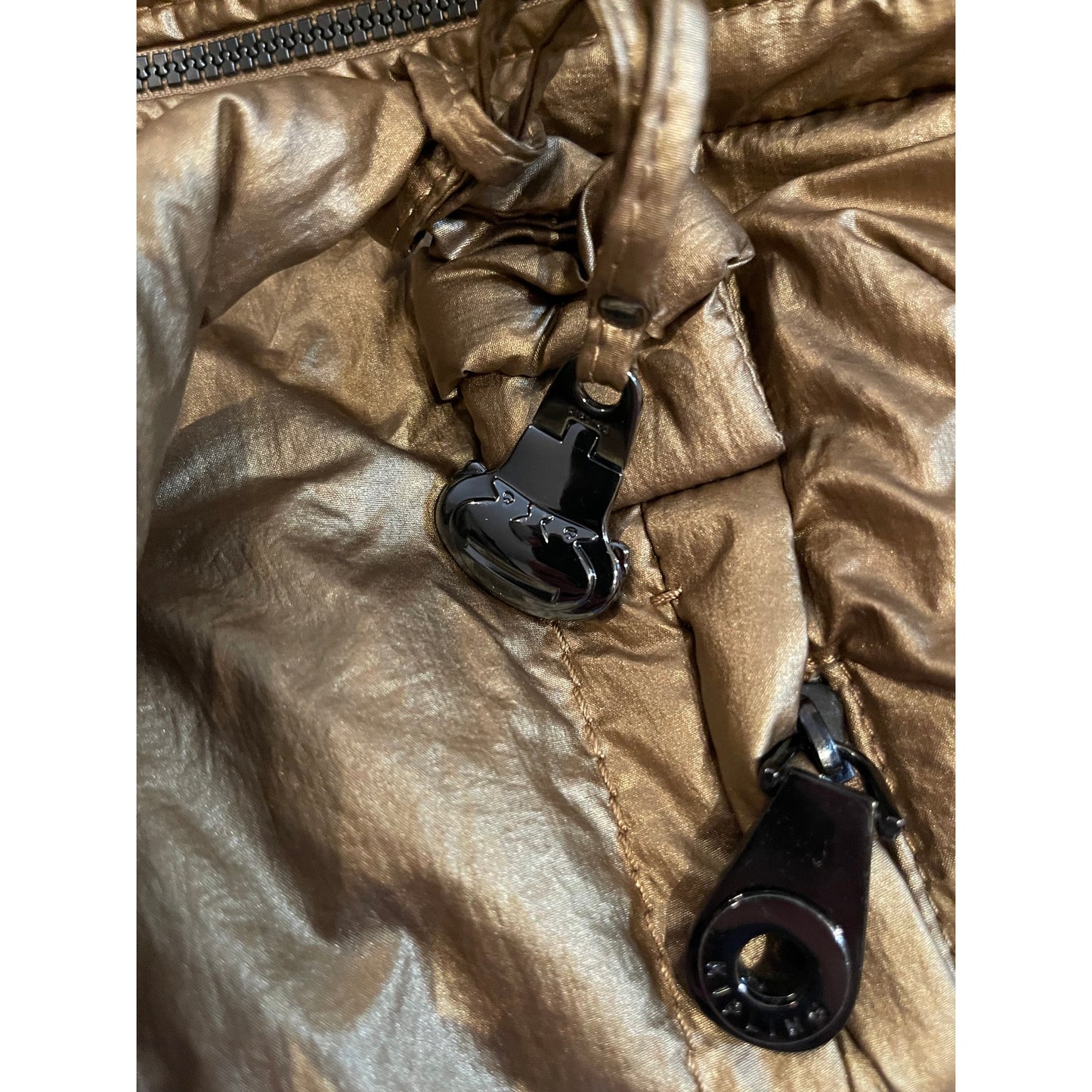 Kipling Metallic Gold / Bronze Puffy Padded Purse