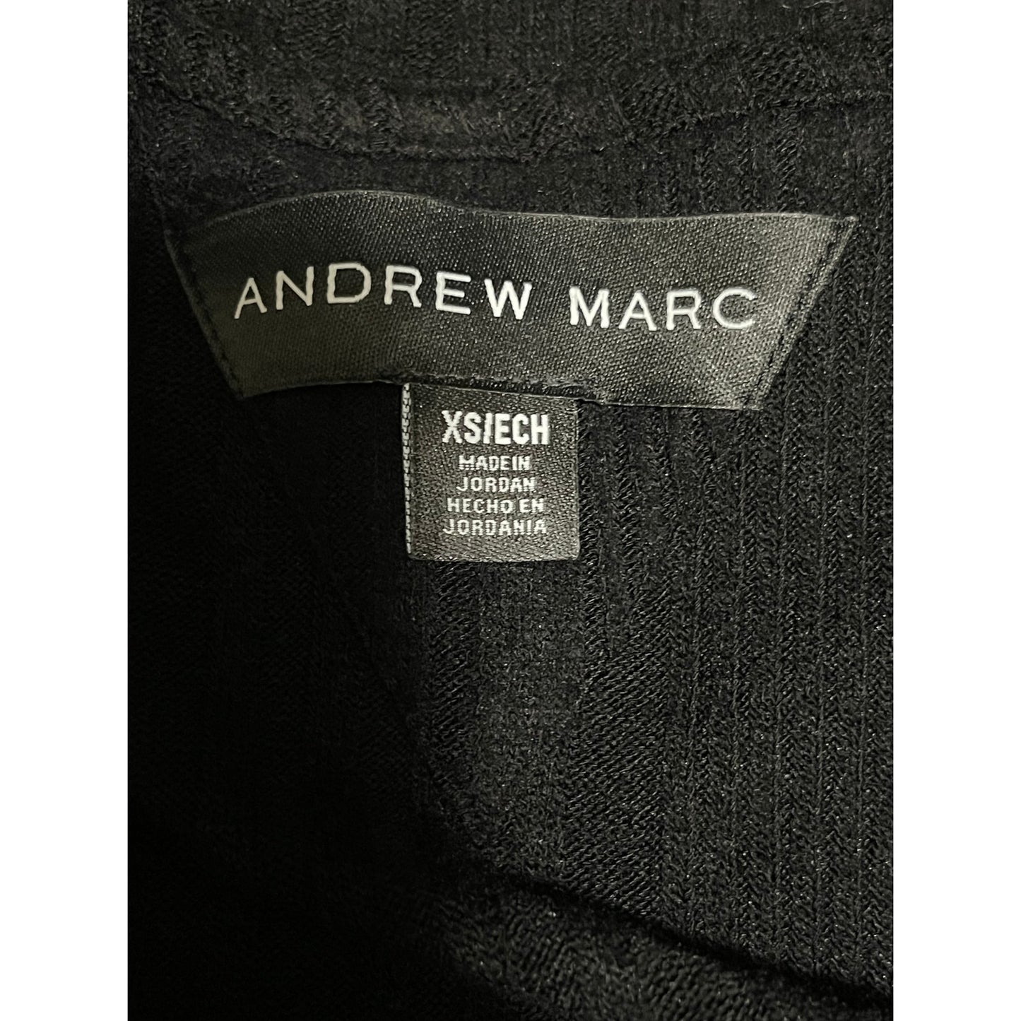 Andrew Marc Black Ribbed Long Sleeve Sweater - Size XS