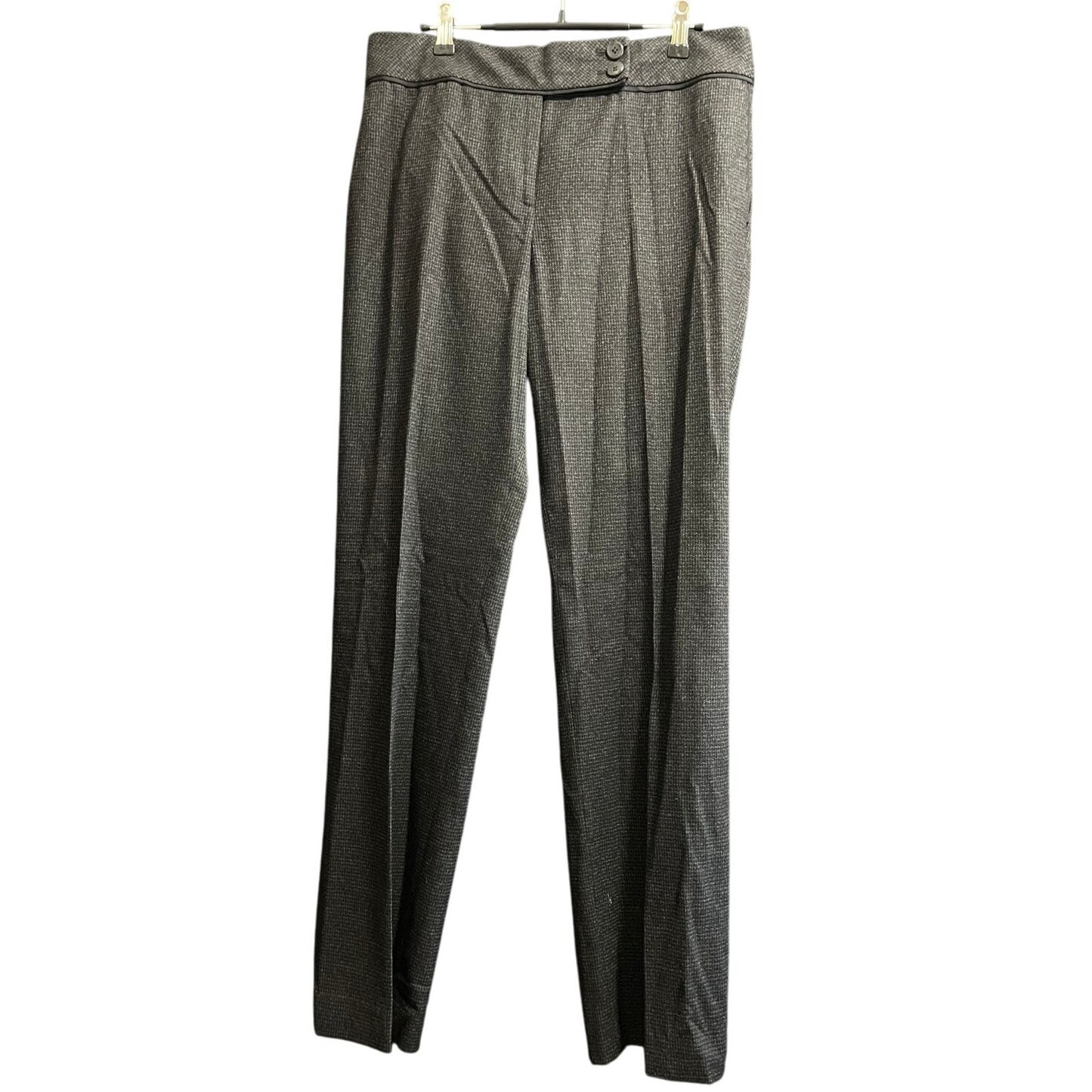 Ann Taylor LOFT Size 8 Dark Gray and White Herringbone Type Dress Pants