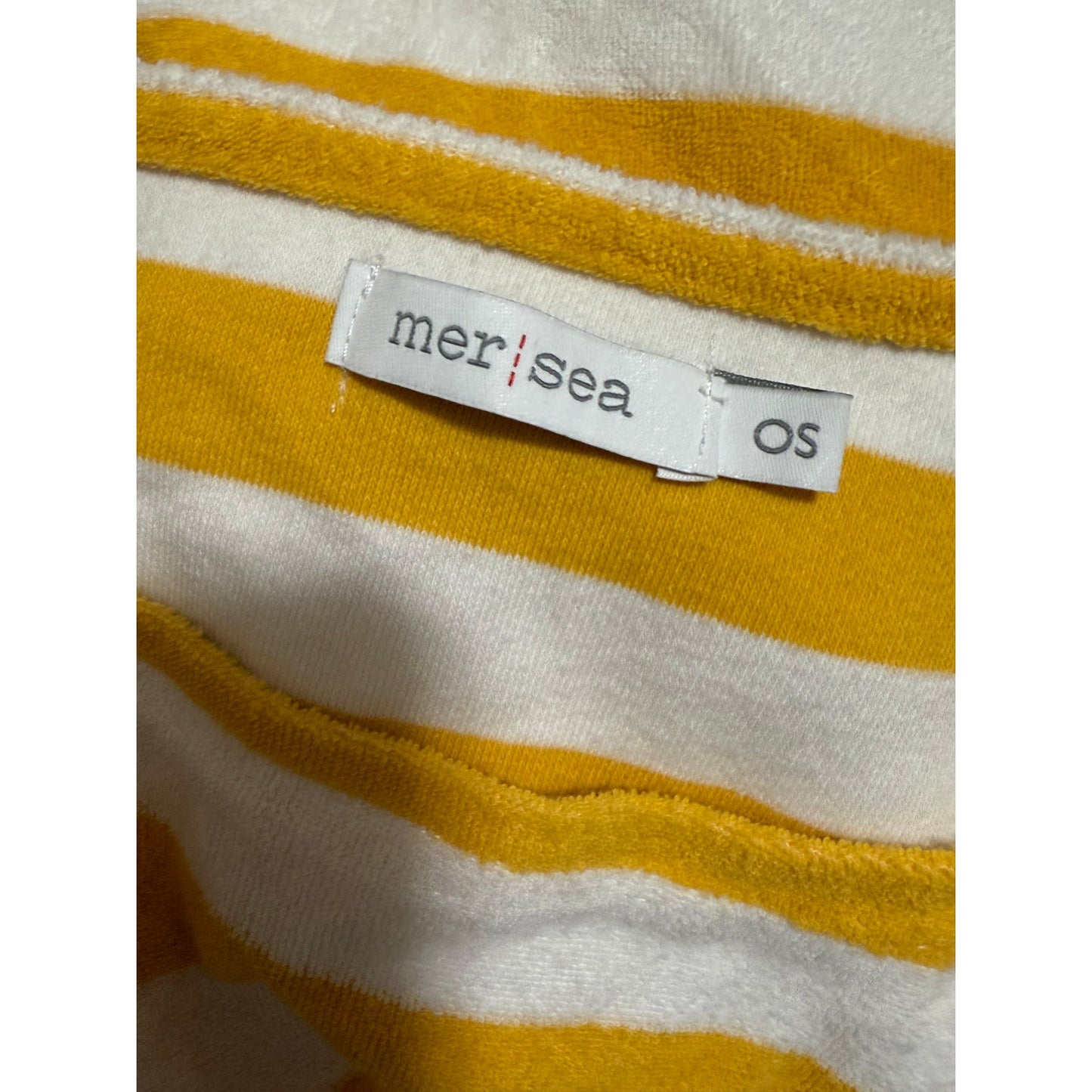 Mersea Oversized Boxy Cotton Blend Yellow & White Striped Blouse - One Size