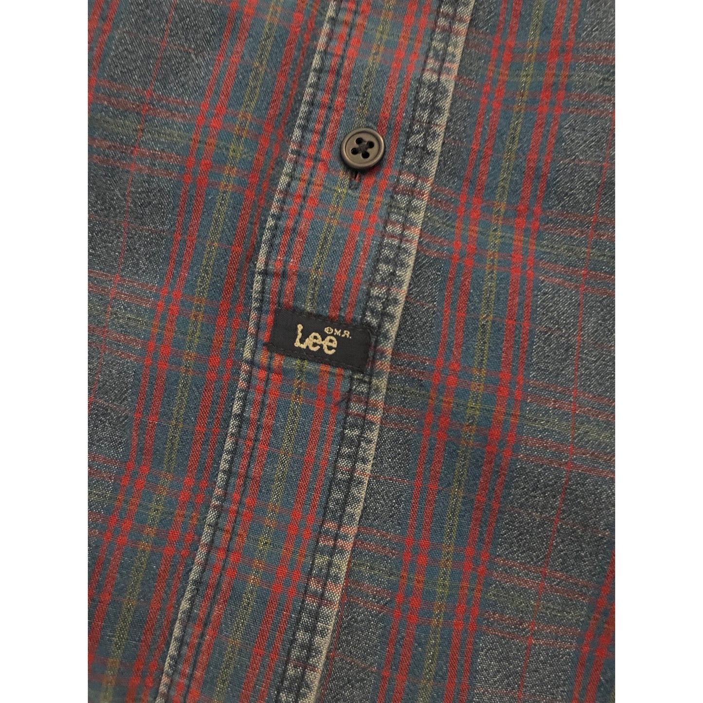 Vintage 90s Lee 100% Cotton Long Sleeve Plaid Button Front Shirt Men's Medium