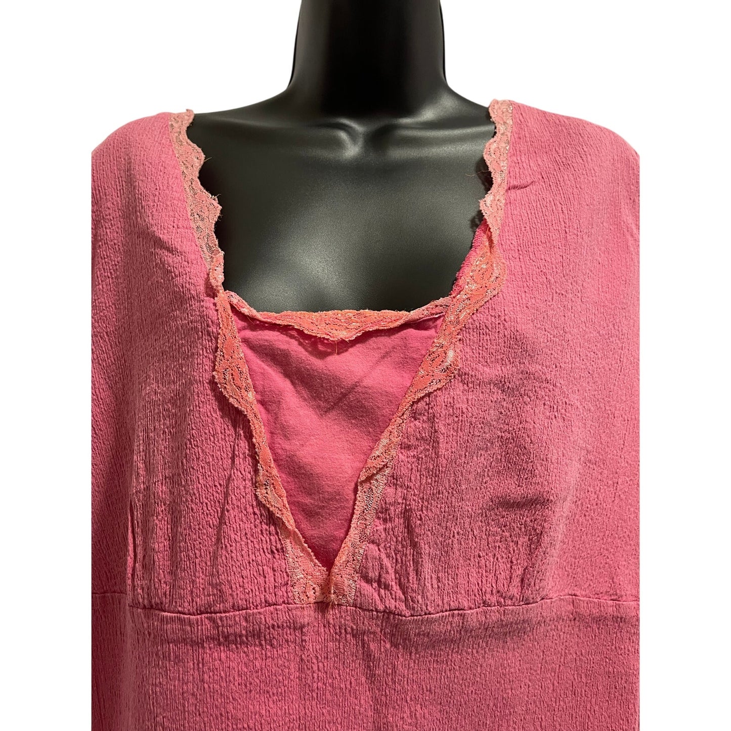 Krazy Kat Women's Size 1XL Pink Cotton Sleeveless Blouse