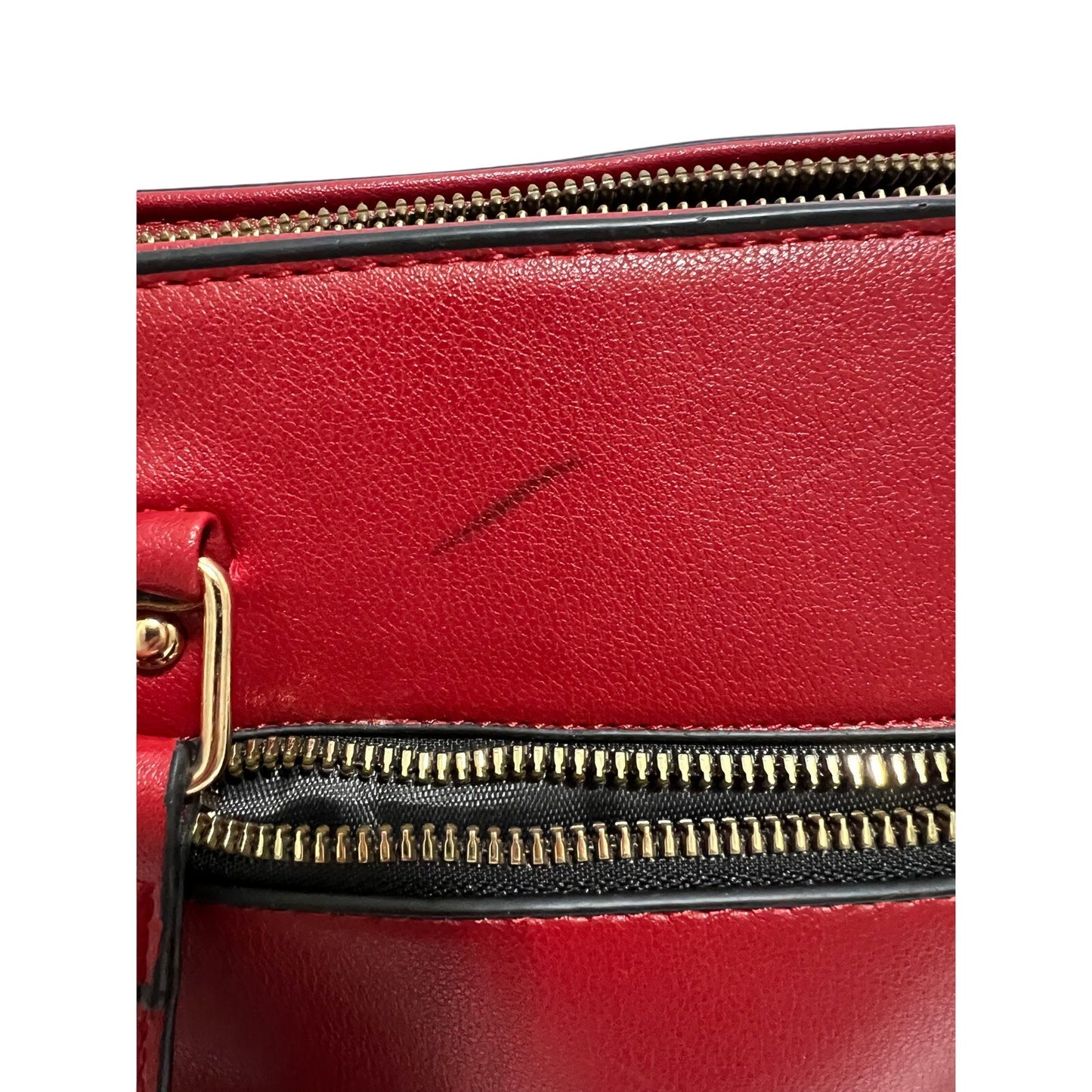 Unbranded Red Faux Leather Purse Top Handle & Shoulder Strap