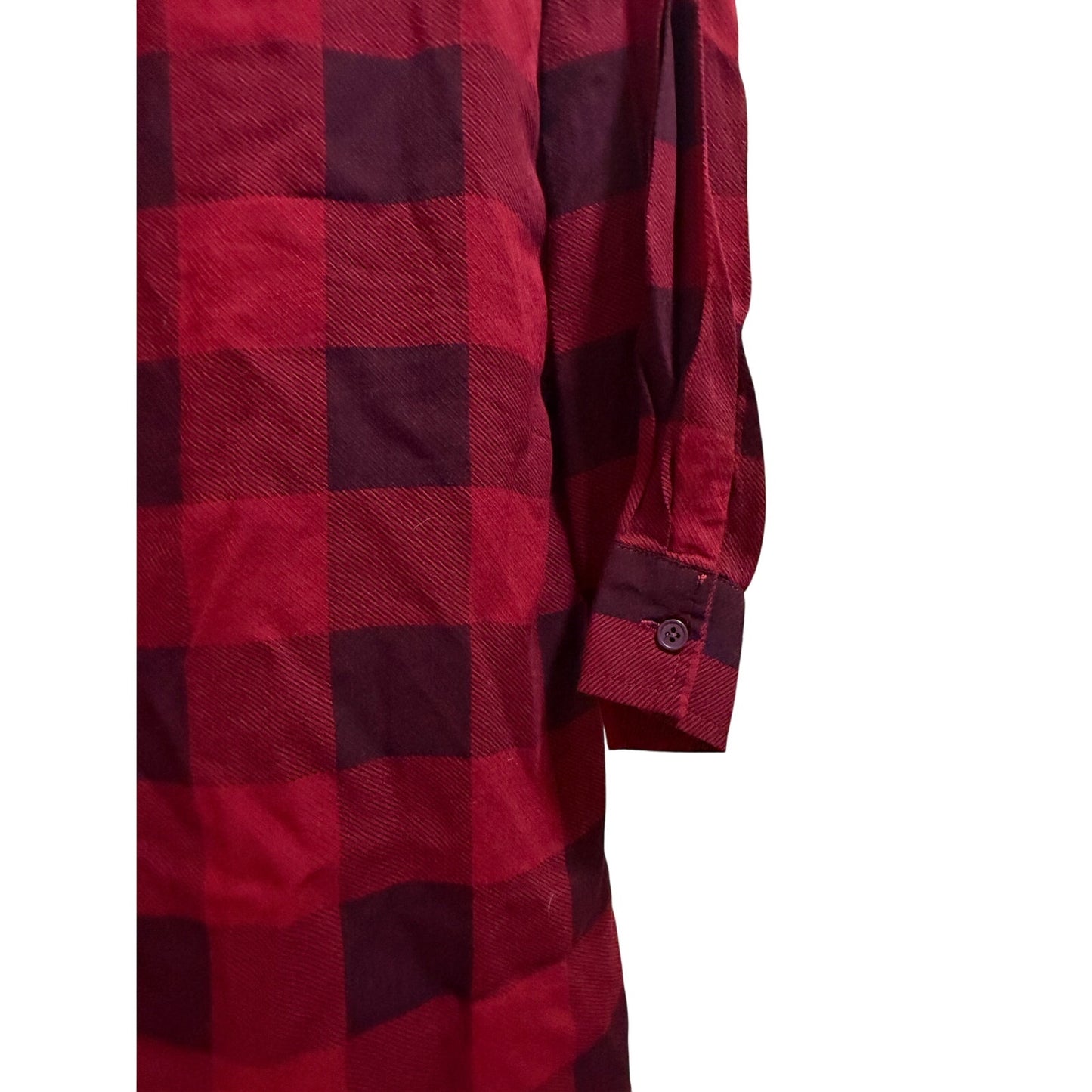BB Dakota Red Plaid Collared Long Sleeve Shirt Dress - Size Small
