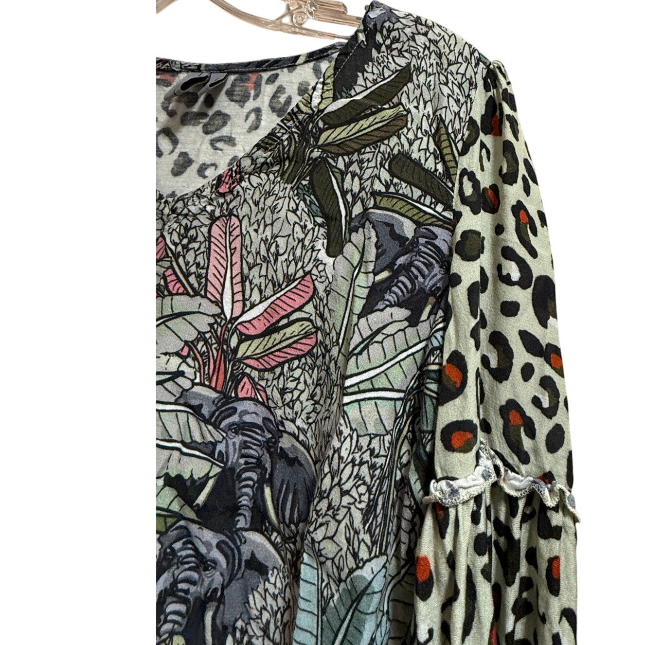 Blank London Long Sleeve Animal Print Blouse - Size Small - Anthropologie