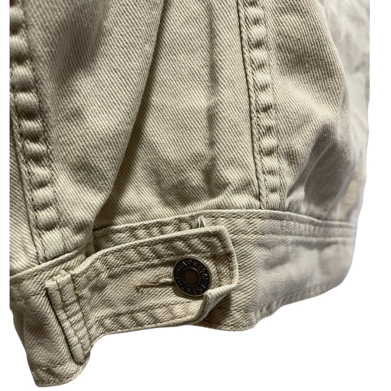 Vintage Gap Denim Jacket - Women's - Tan / Off-White Size Medium