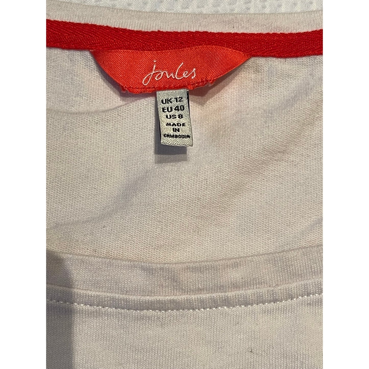 Joules Women's Size 8 Long Sleeve Black & White Striped Shirt w/ Red Hearts