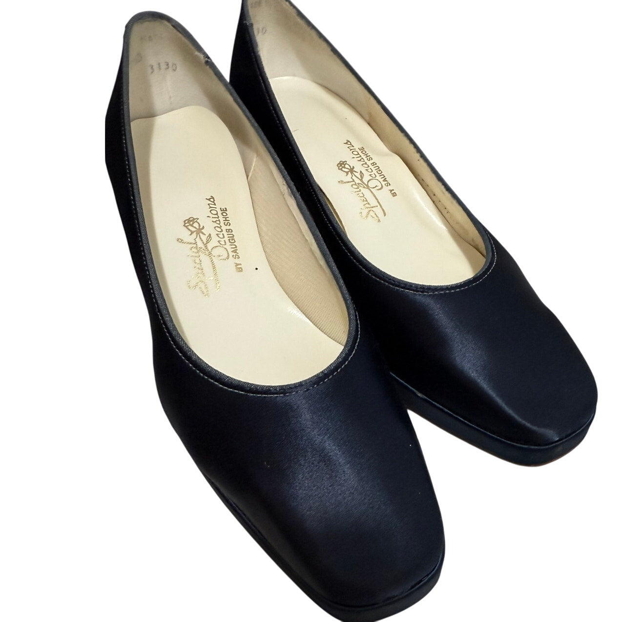 Special Occasions by Saugus Shoe Size 7.5B Midnight Blue Block Heels