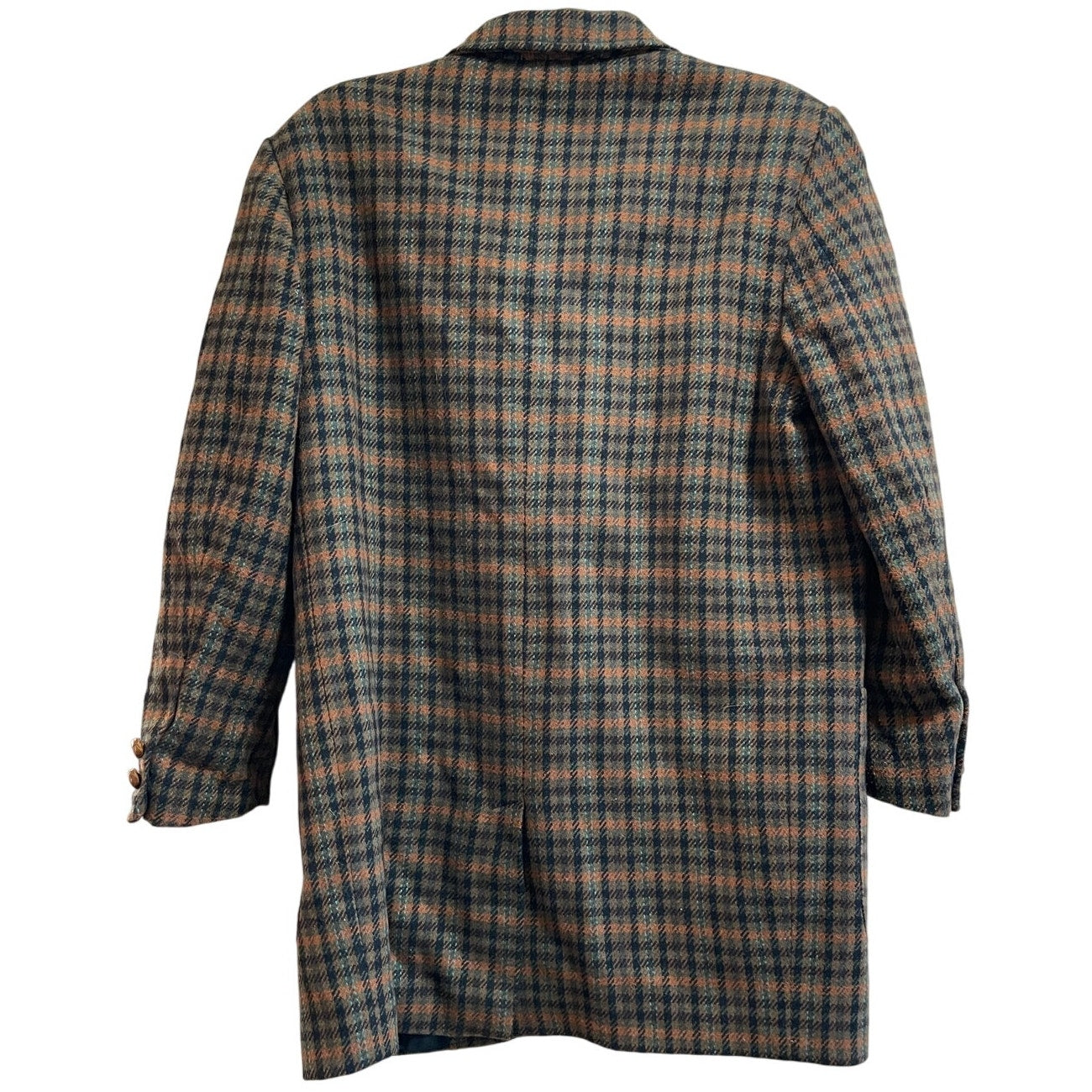 Vintage Italian Made Highlands Benetton Wool Blend Plaid Jacket Size 40