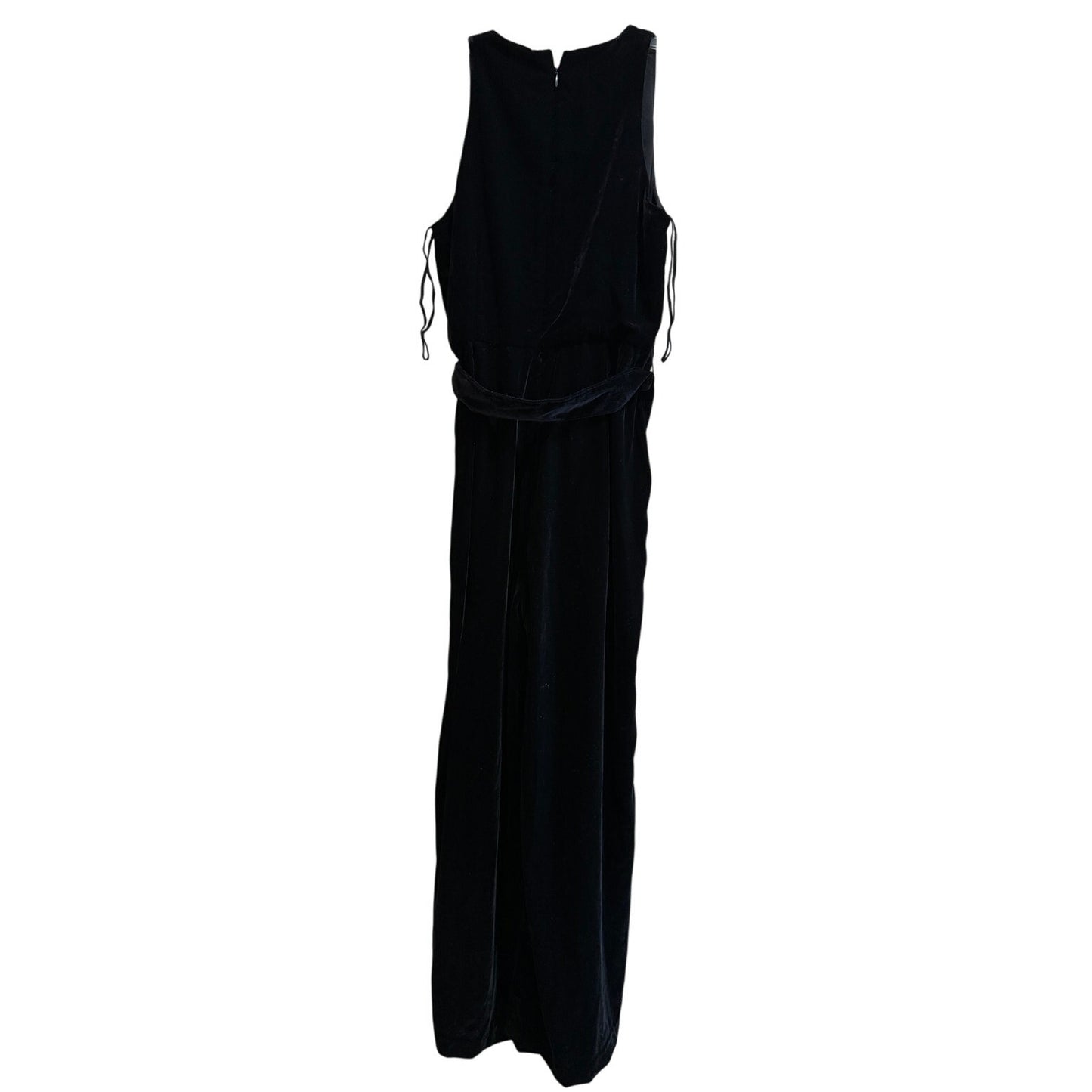 GAP Black Velvet Sleeveless Jumpsuit w/Belt - Small Petite - NWT $118 MSRP