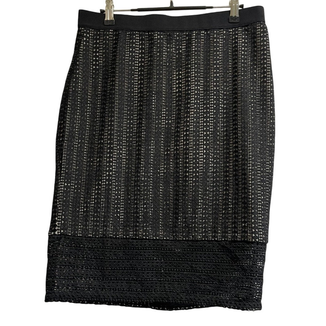 NWT Ann Taylor Black Lace Lined Pencil Skirt Size 6