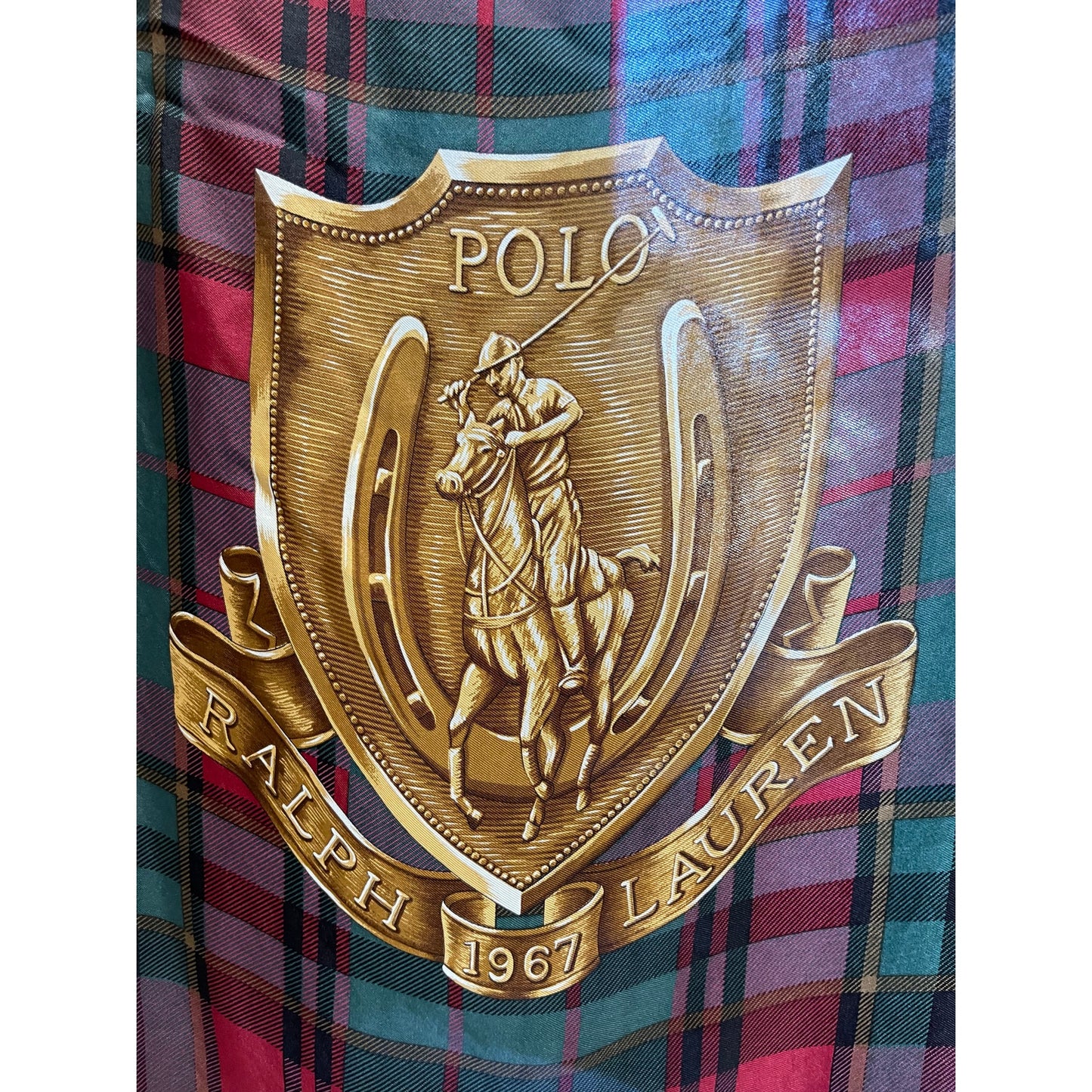 Vintage Ralph Lauren Emblem Silk Scarf - Designer - Women's Square