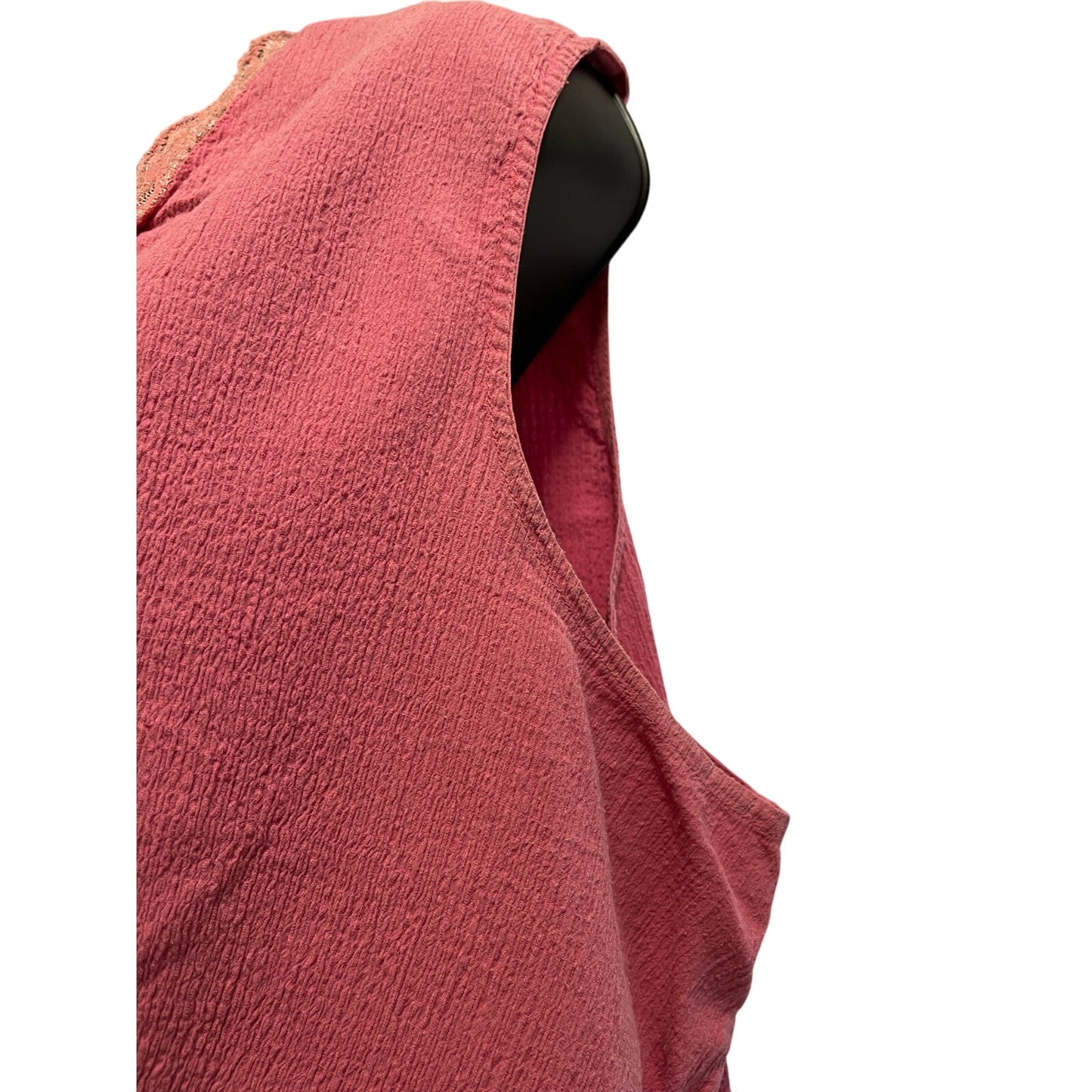 Krazy Kat Women's Size 1XL Pink Cotton Sleeveless Blouse