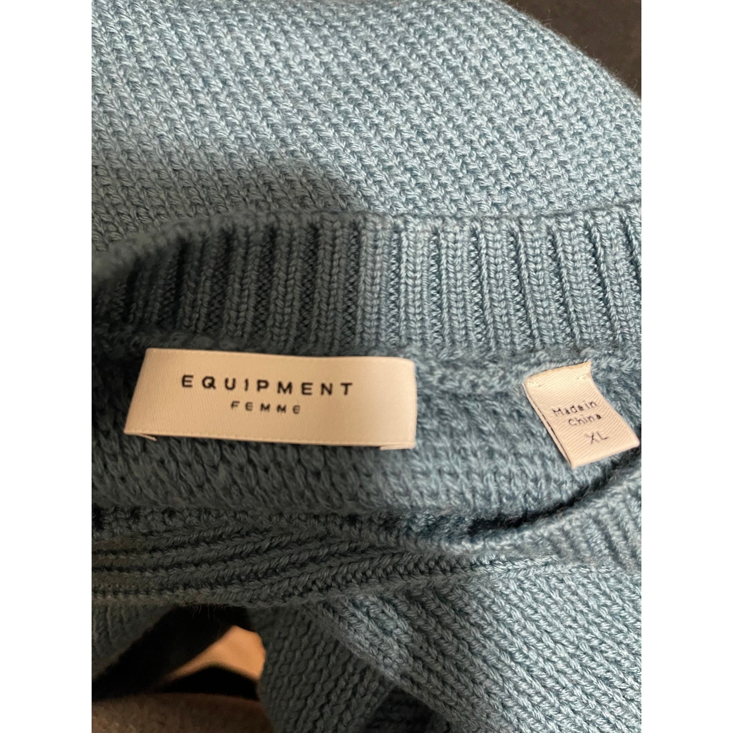 Equipment Femme Dark Teal Blue 100% Wool Knit Sweater - XL