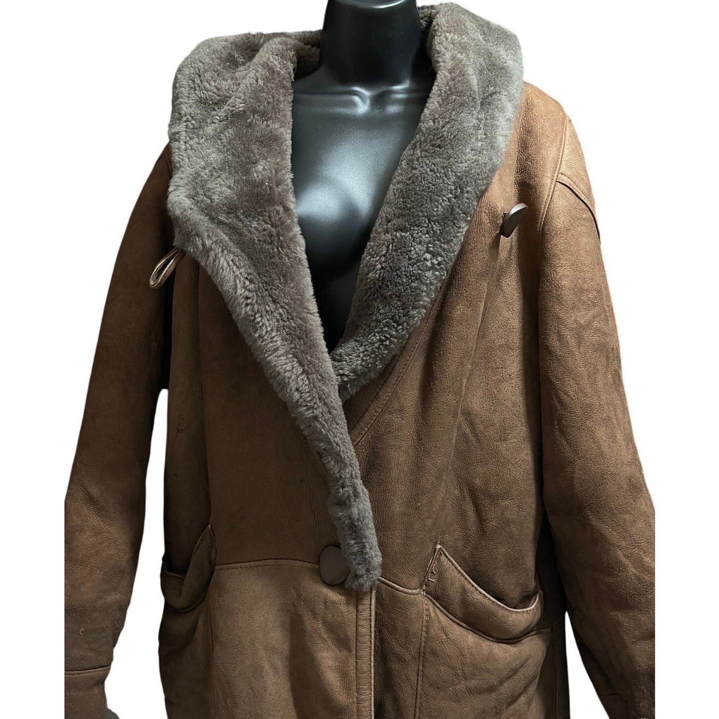 Vintage Rafel Brothers Sheepskin Shearling Coat Size XS - HEAVY