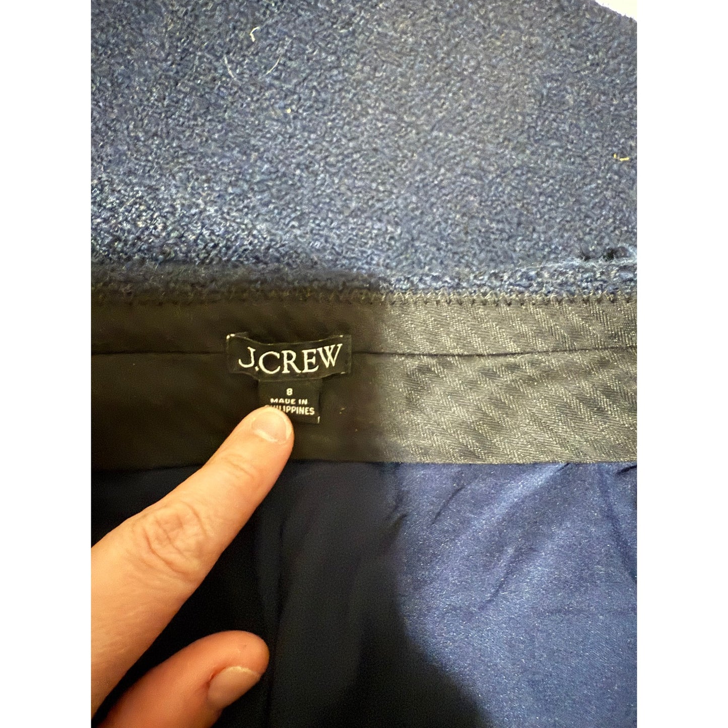 J.Crew Navy Blue Heavy Knit Wool Blend Straight Leg Trousers - Size 8