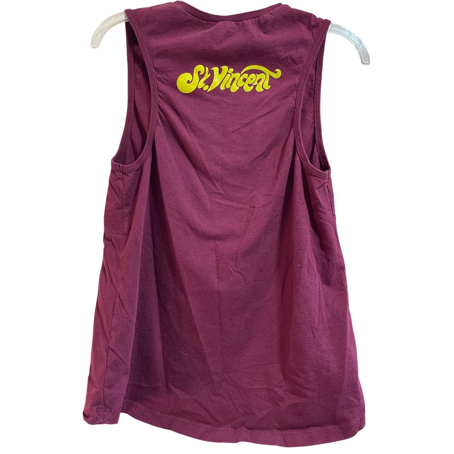 St. Vincent Size Large Burgundy Graphic Print Tank Top - "Daddy"