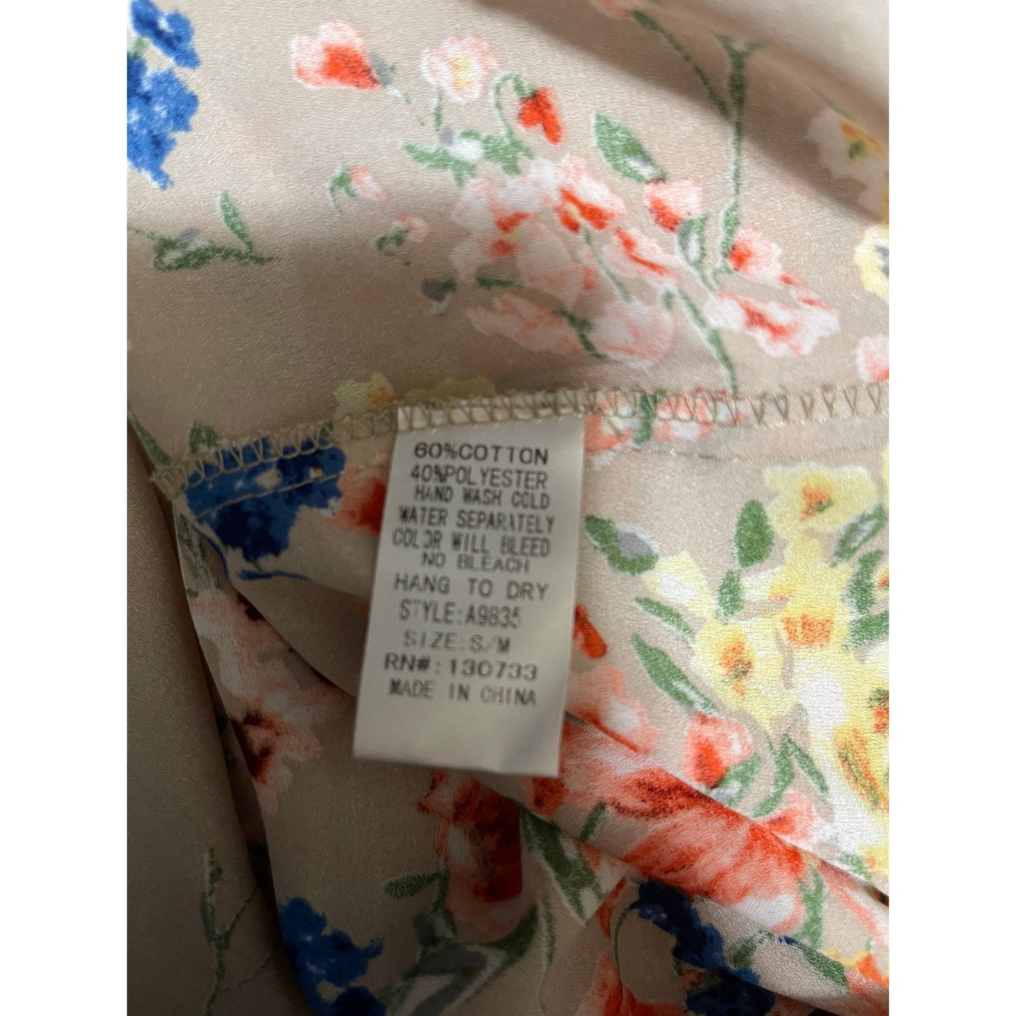 Umgee Tan and Pink Floral Print Cardigan / Shrug - Size Small - NWT