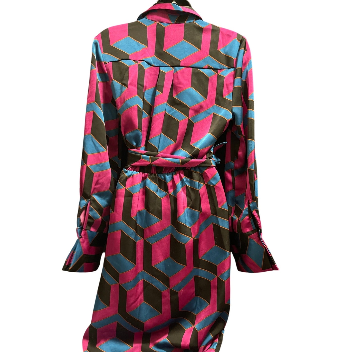 House of Harlow 1960 Pink & Blue Wrap Dress - Long Sleeve - XS