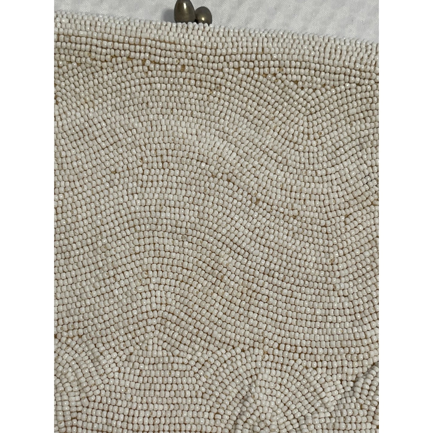 Vintage Julius Garfinckel & Co White Beaded Clutch
