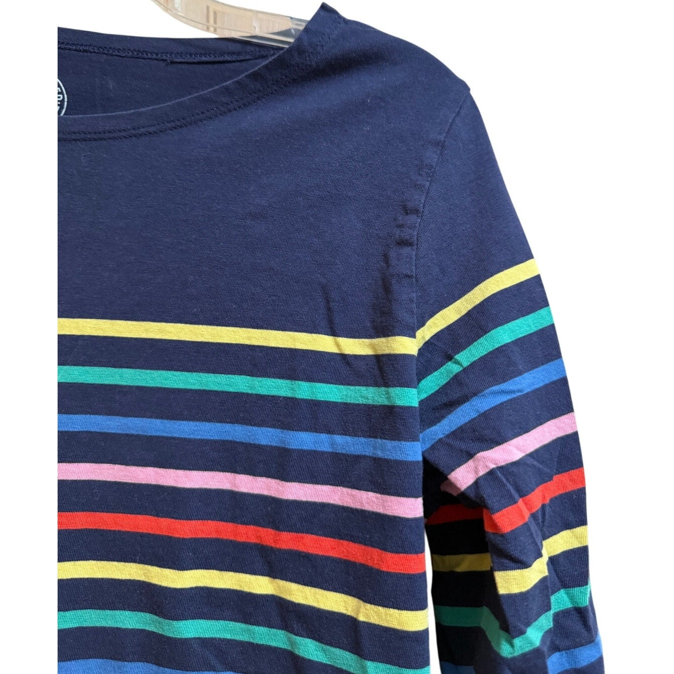 The Striped Sheep Navy & Multicolor Striped Long Sleeve T-shirt - Medium
