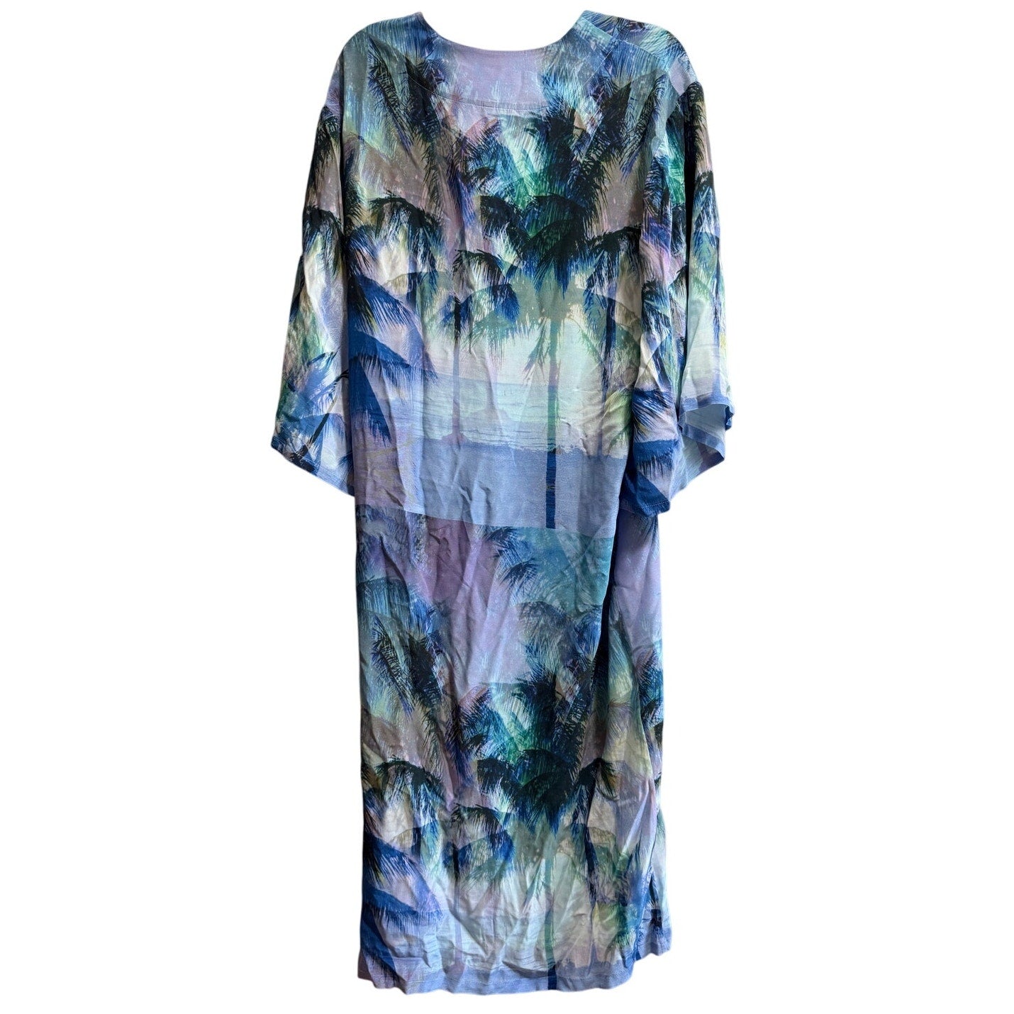 Ocean & Main Los Angeles Blue & Purple Small Oversized Beach Wrap Dress