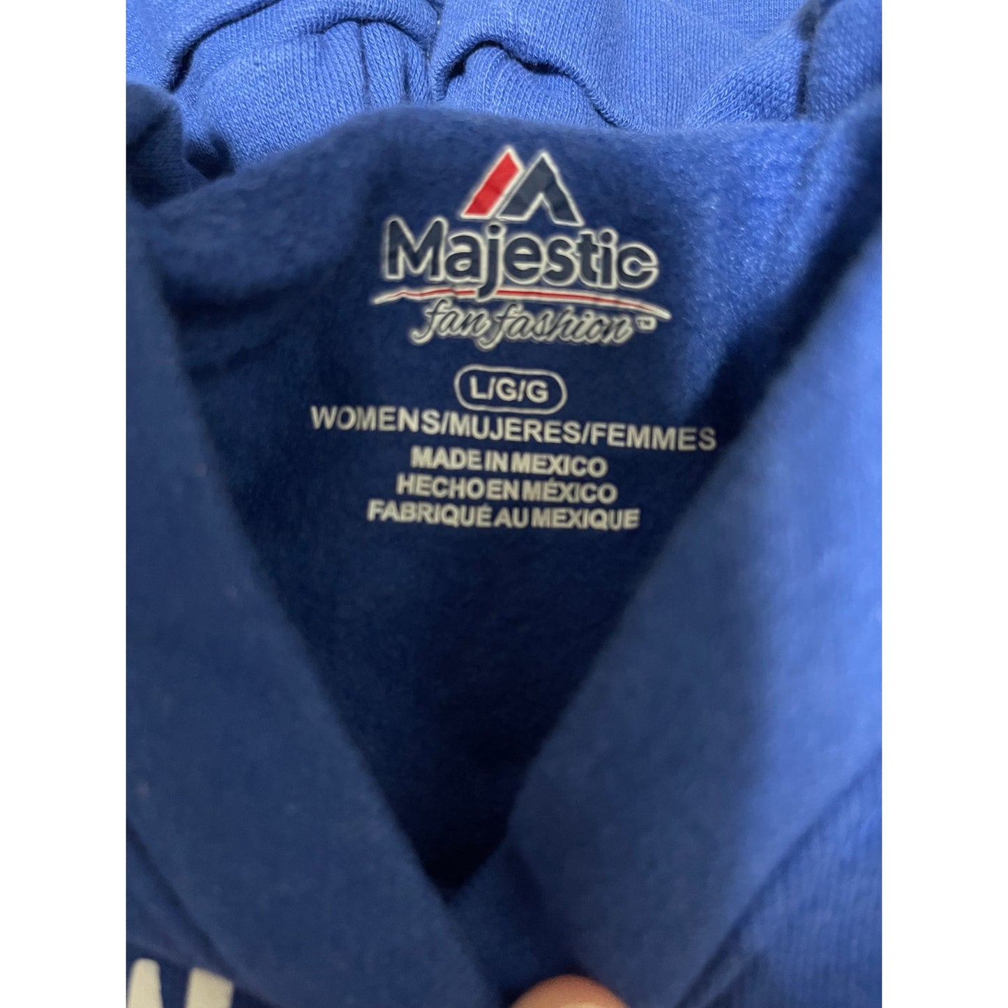 Majestic New York Giants Blue Size Large Women's Long Sleeve Hoodie