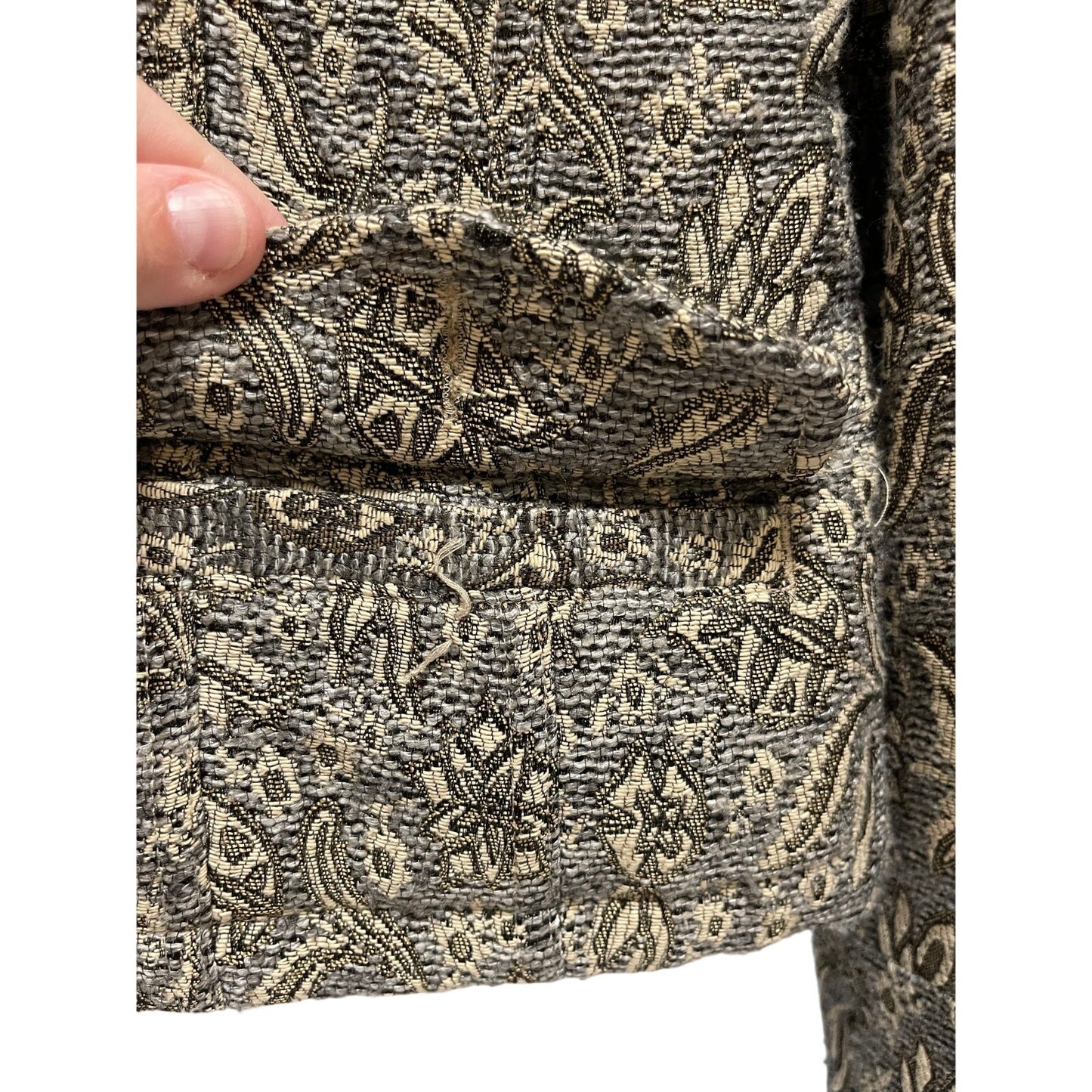 Chico's Embroidered Gold Button Front Carpet Jacket - Size 2