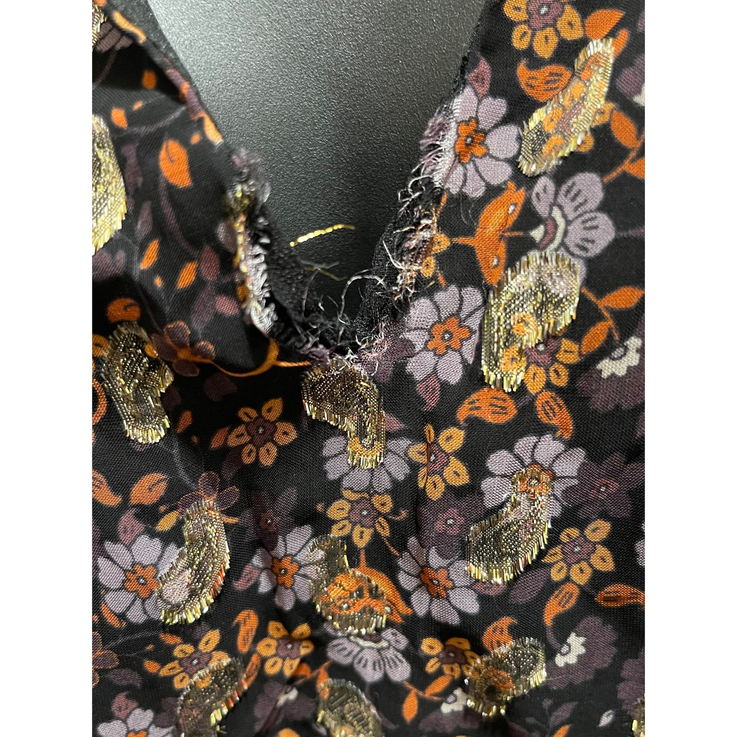 NWT Kobi Halperin Black Floral Boho Dress - Size Large - $598 MSRP