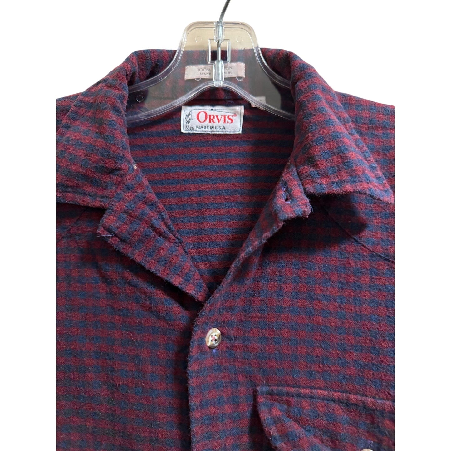Vintage Orvis 100% Cotton Check Button Up - Long Sleeve - Size 10