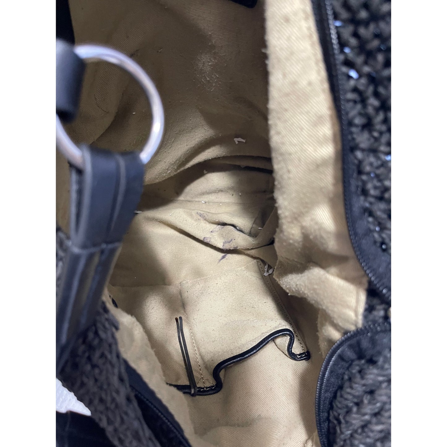 Vintage Banana Republic Black and Tan Woven Tote Bag