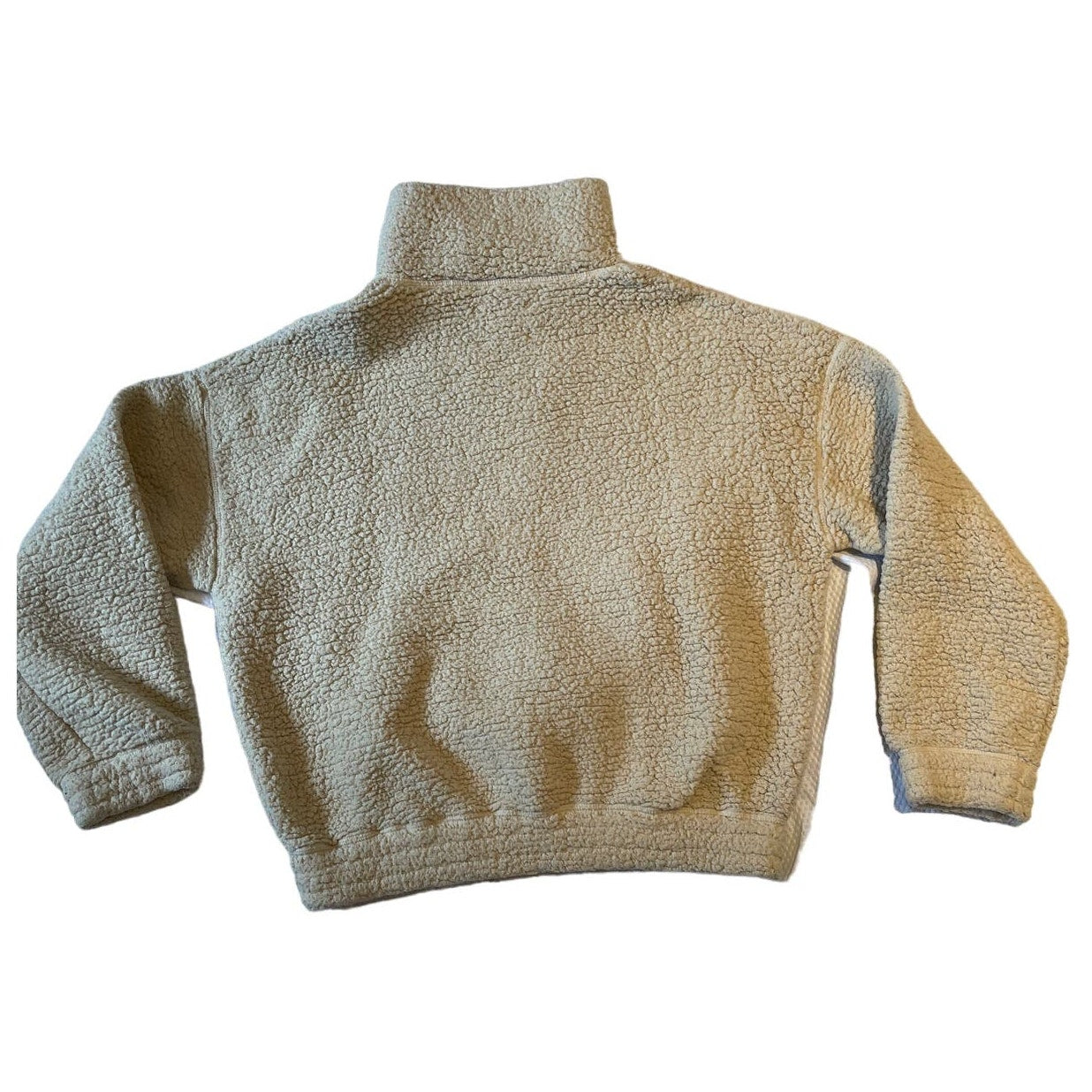 Offline by Aerie Women's Beige Long Sleeve Fuzzy Collared 1/4 Zip Sherpa