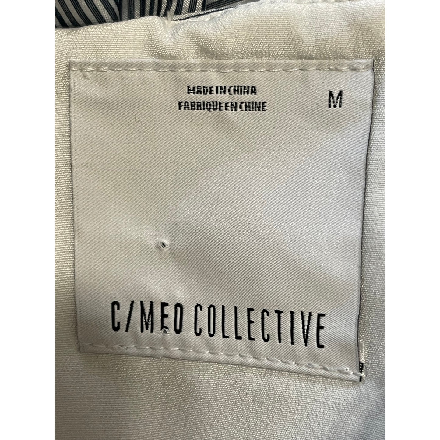 C/Meo Collective Black & White Pinstripe Halter Dress - Medium