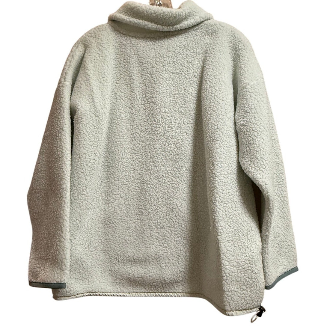J.Crew Pale Mint Green Sherpa 1/4 Zip Pullover - Medium