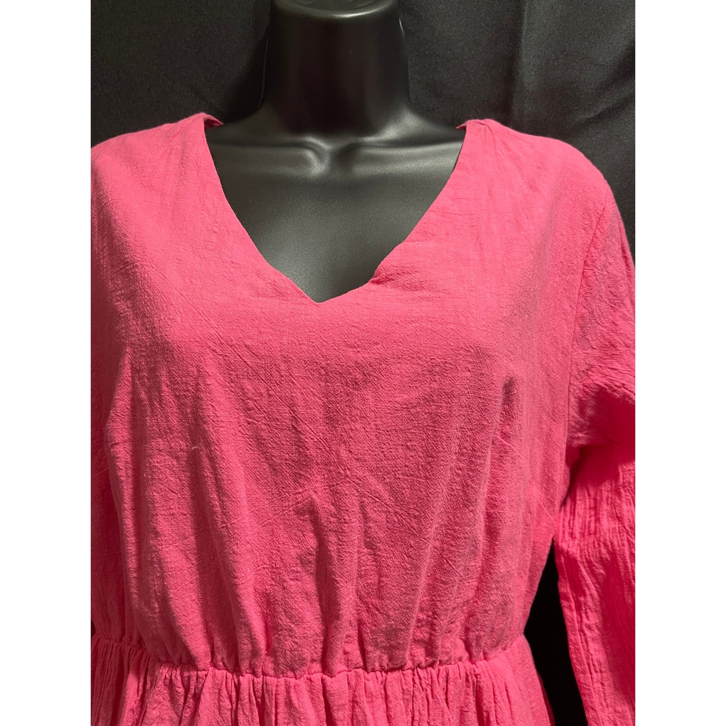 FancyInn Size Large Long Sleeve Pink Midi Dress