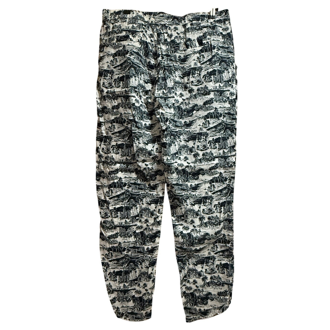 Marine Layer Size Medium Blue and White Island Print Elastic Waist Pants