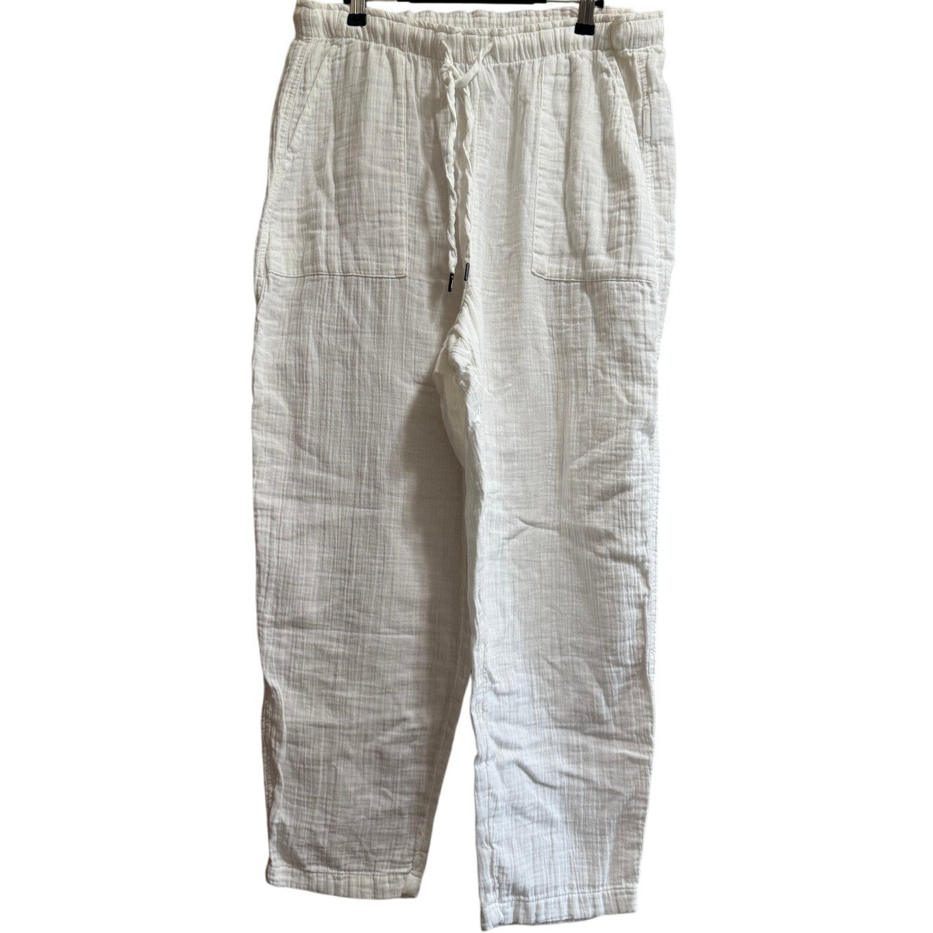 GAP Size Large White Cotton Elastic Waist Lounge Pant w/Pockets - NWT - $80 MSRP