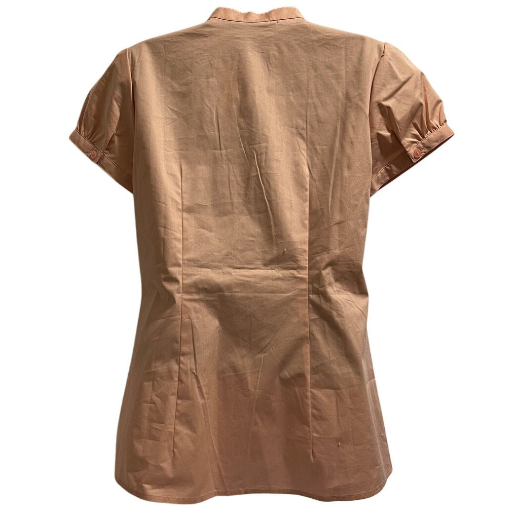 NWT The Limited Pink Short Sleeve Ruffle Front Blouse - Size Small