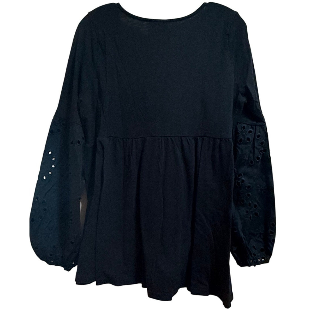 Torrid Black Long Sleeve Eyelet Sleeve Boho Blouse - Size 0 (Large)