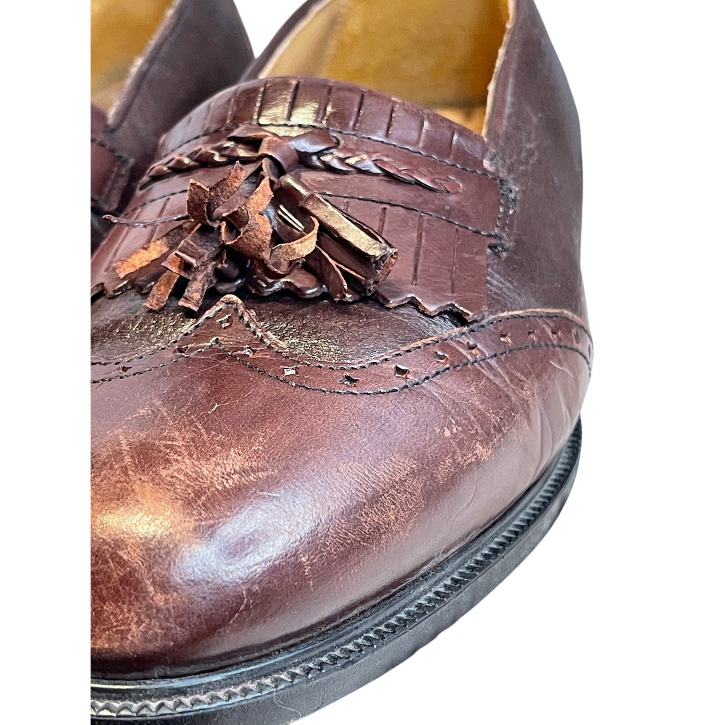 Stanley Blacker Brown Oxfords Men's Size 8.5 61606 Made in Italy