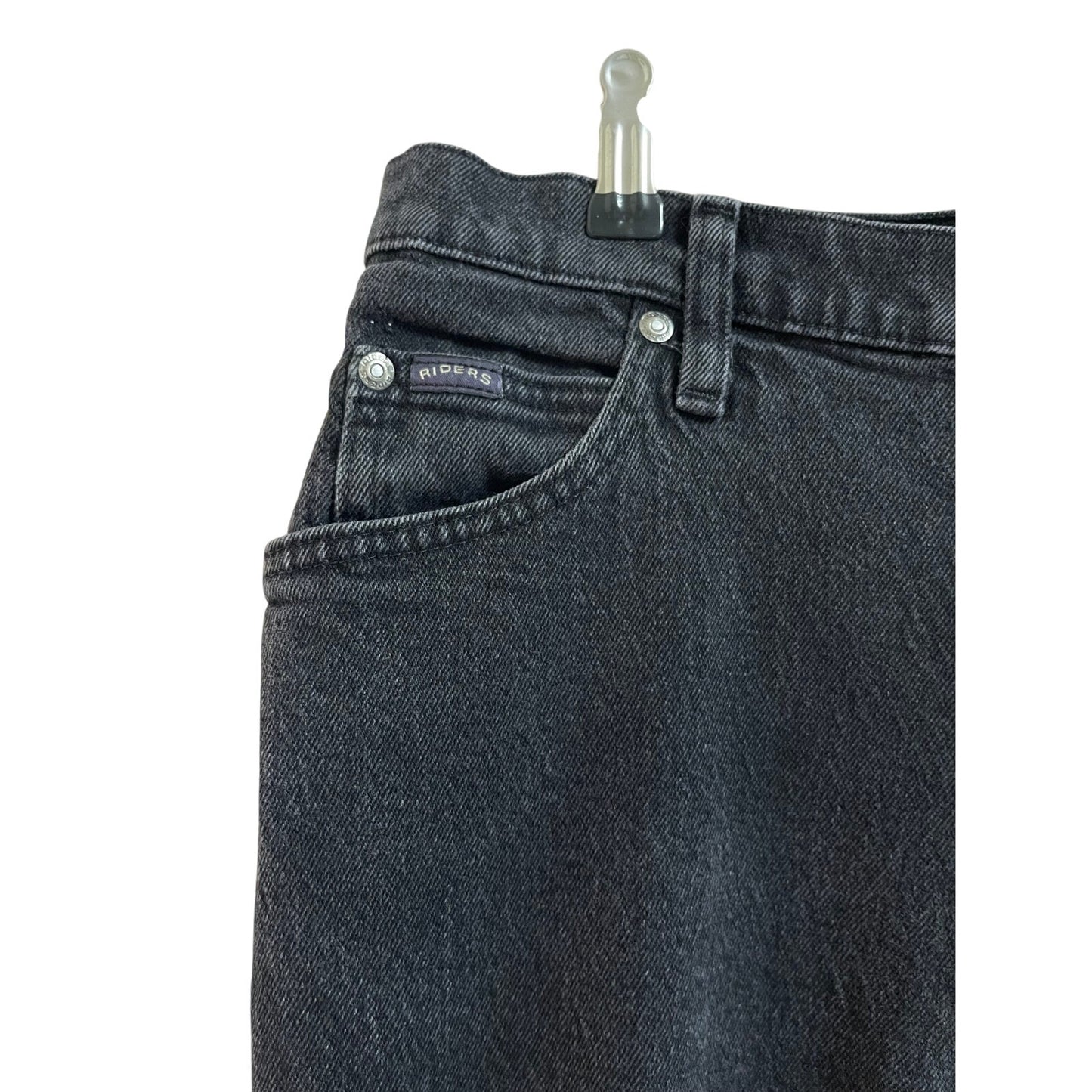 Vintage Black Denim Riders Straight Leg Denim Jeans - Size 12