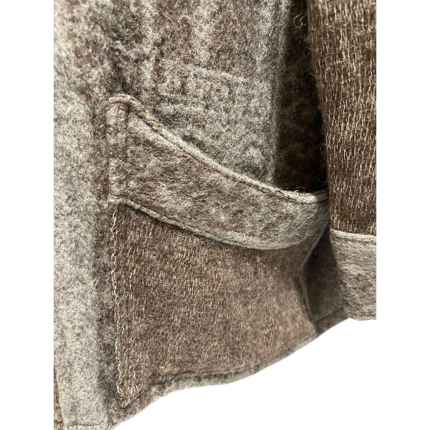 Vintage Heavy Knit Wood Button Long Sleeve Coat - Handmade - Alpaca Print