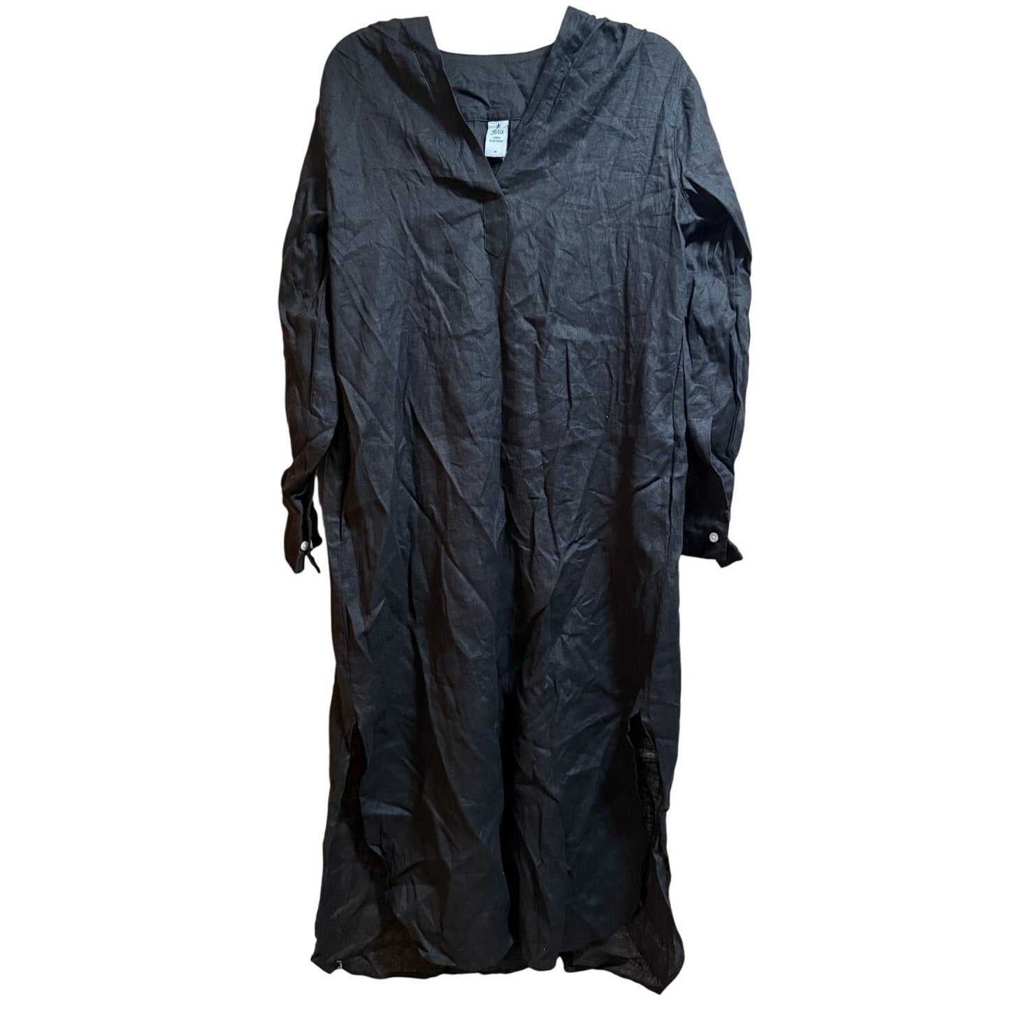 Felix 100% Linen Black Lupe Tunic Dress - Long Sleeve - NWT - Medium