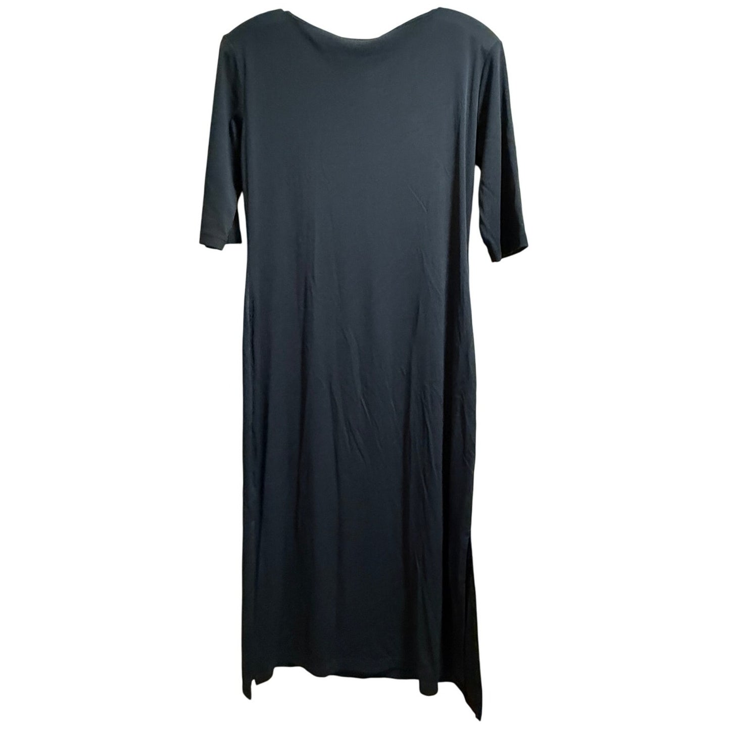 Central Park West 3/4 Sleeve Black Long Dress - Size Medium