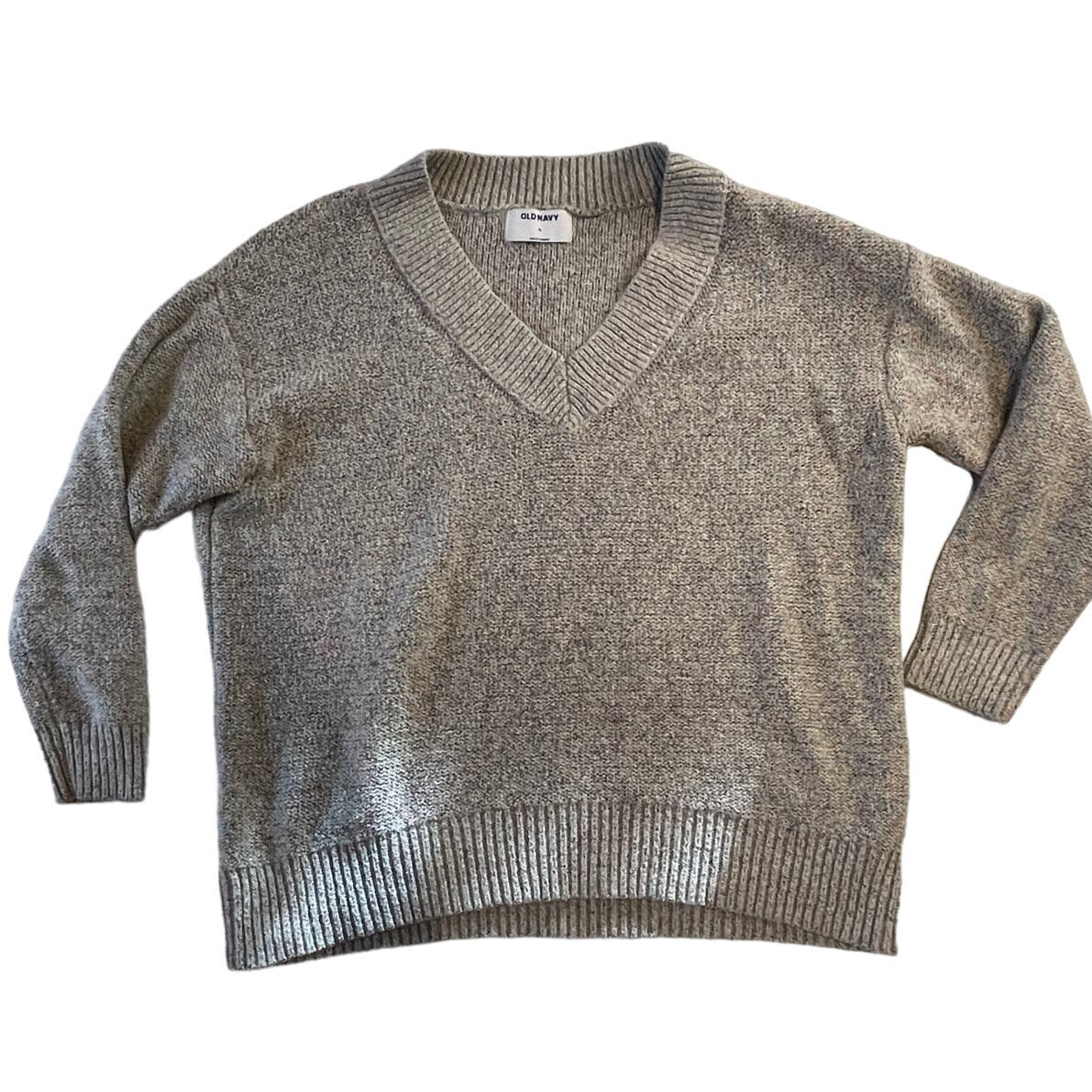Y2K Women's Large V-Neck Old Navy Long Sleeve Knit Sweater Vintage