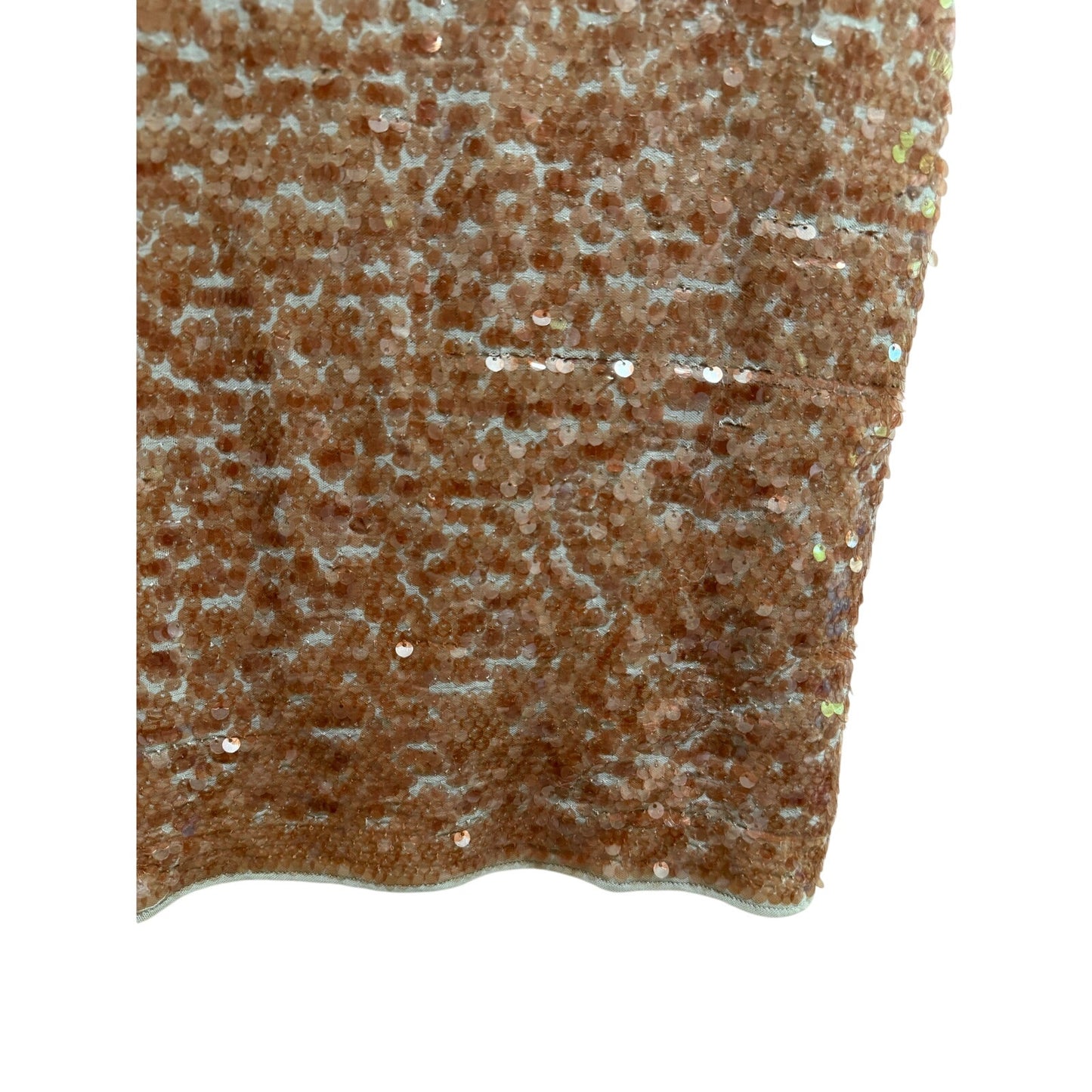 BCBG Maxazria Medium Sequined Brown Short Sleeve Dress