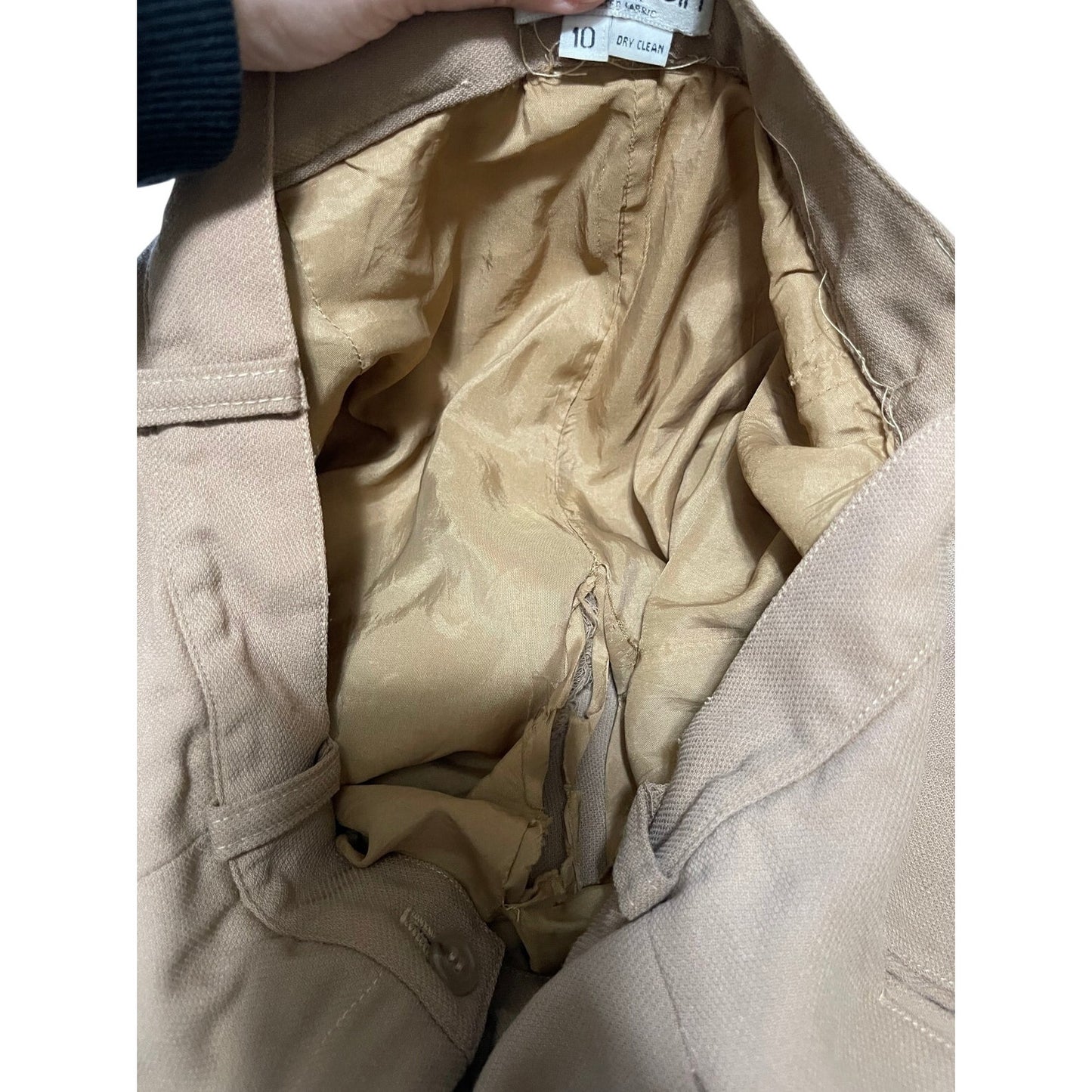 Vintage Calvin Klein 100% Wool Tan Dress Pants - High Waisted - Read Description